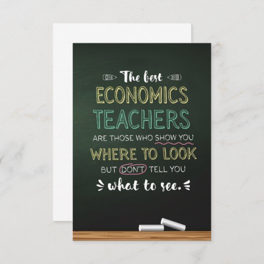 Carte De Remerciements Les meilleurs professeurs d'économie (Devant / Derrière)