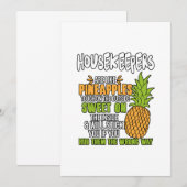 Carte De Remerciements Les Ménagères Sont Comme Des Ananas. (Devant / Derrière)