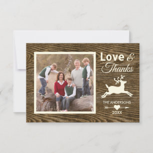 Carte De Remerciements Les mercis d'amour brunissent des vacances en bois