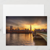 Carte De Remerciements Les monuments | Big Ben & Chambres du Parlement (Devant / Derrière)