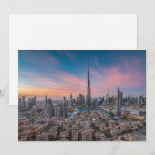 Carte De Remerciements Les monuments | Ville de Dubaï (Devant / Derrière)