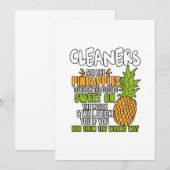Carte De Remerciements Les Nettoyeurs Sont Comme Des Ananas. (Devant / Derrière)