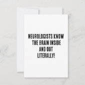 Carte De Remerciements Les neurologues connaissent le cerveau à l'intérie (Devant)