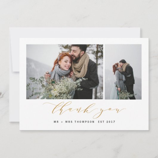 CARTE DE REMERCIEMENTS LES NOUVEAUX DÉBUTS REMERCIENT YOU-GOLD (Devant)