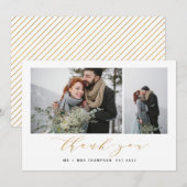 CARTE DE REMERCIEMENTS LES NOUVEAUX DÉBUTS REMERCIENT YOU-GOLD (Devant / Derrière)