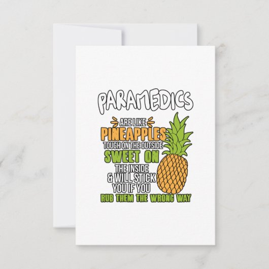 Carte De Remerciements Les Paramedics Sont Comme Des Ananas. (Devant)