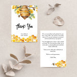 Carte De Remerciements Les parents d'être baby shower d'abeilles printani<br><div class="desc">Parents à abeilles fleurs de printemps miel abeille baby shower carte de remerciements,  ruche d'abeilles avec fleurs jaunes et abeilles peigne de miel</div>