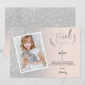 Carte De Remerciements Les parties scintillantes argentées vous (Devant / Derrière)