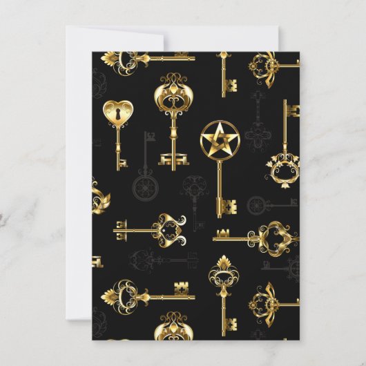 Carte De Remerciements Les Patters de Seamless avec Golden Keys (Devant)