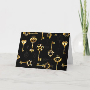 Carte De Remerciements Les Patters de Seamless avec Golden Keys