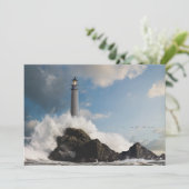 Carte De Remerciements Les phares | Phare Avec Vagues De Crise (Debout devant)
