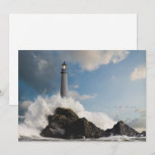 Carte De Remerciements Les phares | Phare Avec Vagues De Crise (Devant / Derrière)
