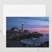 Carte De Remerciements Les phares | Phare du Cap Elizabeth Maine (Devant / Derrière)