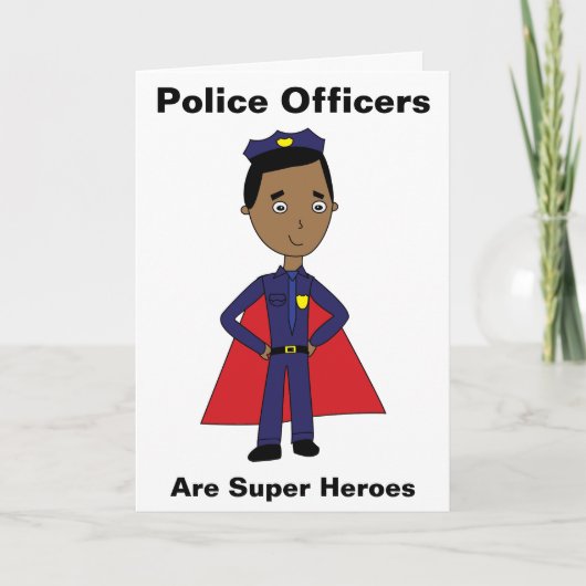 Carte De Remerciements Les policiers noirs sont de super héros (Devant)