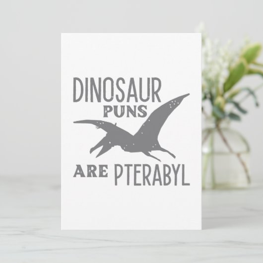 Carte De Remerciements Les Puns De Dinosaure Sont Ptérabyle (Debout devant)