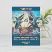 Carte de remerciements- Les requins poussent pour (Debout devant)