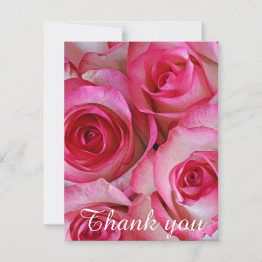 Carte De Remerciements Les roses roses vous remercient (Devant)