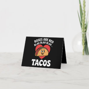 Carte De Remerciements Les roses sont Red Blah Tacos Funny Saint Valentin