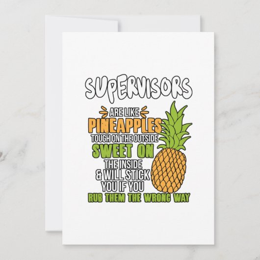 Carte De Remerciements Les Superviseurs Sont Comme Des Ananas. (Devant)