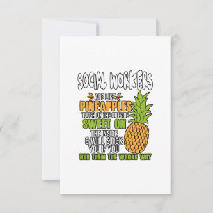 Carte De Remerciements Les Travailleurs Sociaux Sont Comme Des Ananas.