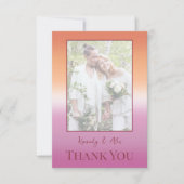 Carte De Remerciements Lesbian Wedding Photo Pride Flag Gradient (Devant)