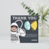 Carte De Remerciements L'Espace Extérieur Explose Au Large Des Astronaute (Debout devant)