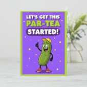 Carte De Remerciements Let’s Get This Par-Tea funny pickle pun gift (Debout devant)