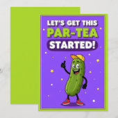 Carte De Remerciements Let’s Get This Par-Tea funny pickle pun gift (Devant / Derrière)
