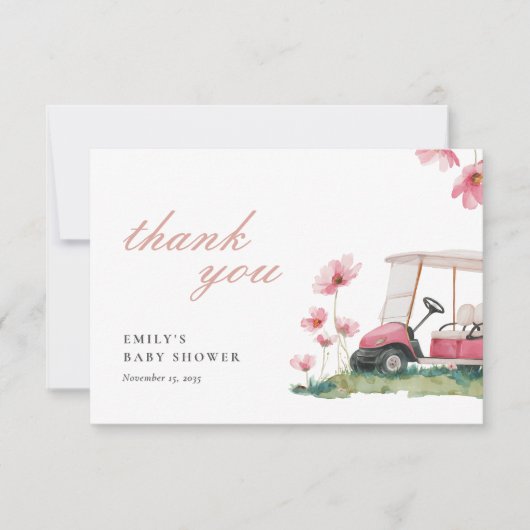 Carte De Remerciements Let's Par-tee Golf Baby Shower (Devant)