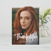 Carte De Remerciements Lettrage moderne Simple 3 Photo Graduation (Debout devant)