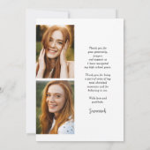 Carte De Remerciements Lettrage moderne Simple 3 Photo Graduation (Dos)