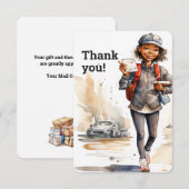 Carte De Remerciements LETTRE Cusom femelle PORTE (Devant / Derrière)