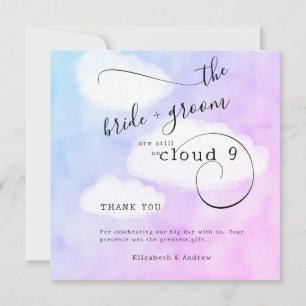 Carte De Remerciements Lettre de Cloud 9 Wedding shower Décontracté humor