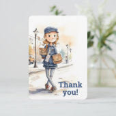 Carte De Remerciements Lettre-femme du courrier (Debout devant)