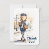 Carte De Remerciements Lettre-femme du courrier (Devant)