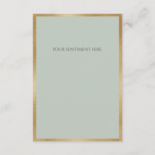 Carte De Remerciements Lettre monogramme P Sage Green (Dos)