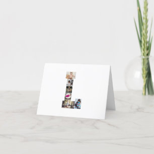 Carte De Remerciements Lettre noire et blanche L Photo Collage
