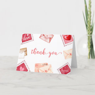 Carte De Remerciements Lettre Timbre Chérie Saint-Valentin Baby shower