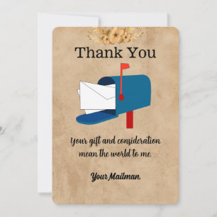 Carte De Remerciements Lettre unique Carrier Mailman Postal Mail Carrier