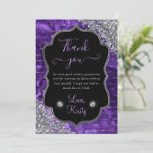 Carte De Remerciements Lettres de sirène d'iridescente pourpre Quinceaner (Debout devant)