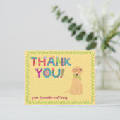 Carte De Remerciements Lettres florales amusantes Goldendoodle (Debout devant)