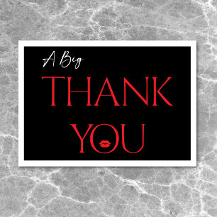 Carte De Remerciements Lèvres rouges minimales modernes Elle a trente ans