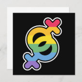 Carte De Remerciements LGBT+Pride. Arc en ciel. (Devant / Derrière)