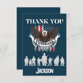 Carte De Remerciements l'honneur commémoratif des anciens combattants de (Devant / Derrière)