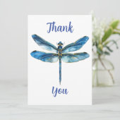 Carte De Remerciements Libellule bleue  (Debout devant)