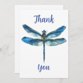 Carte De Remerciements Libellule bleue  (Devant / Derrière)