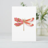 Carte De Remerciements libellule de fleurs avec sakura de bijoux (Debout devant)