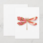 Carte De Remerciements libellule de fleurs avec sakura de bijoux (Devant / Derrière)