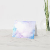 Carte De Remerciements Libellule élégante bleue et violette à l'aquarelle (Dos)