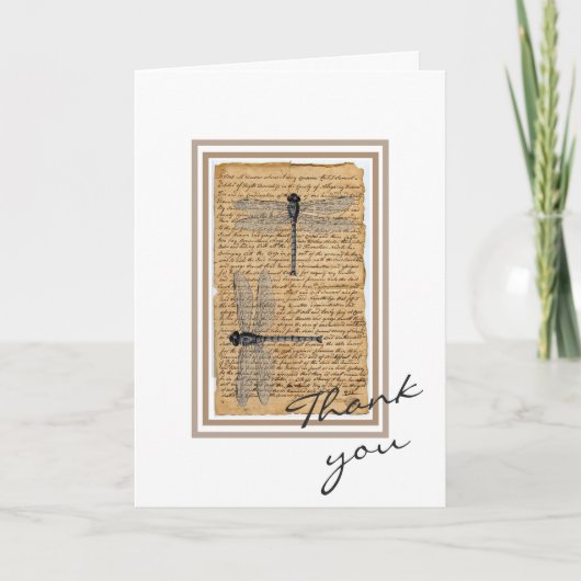 Carte de remerciements - libellules (Devant)